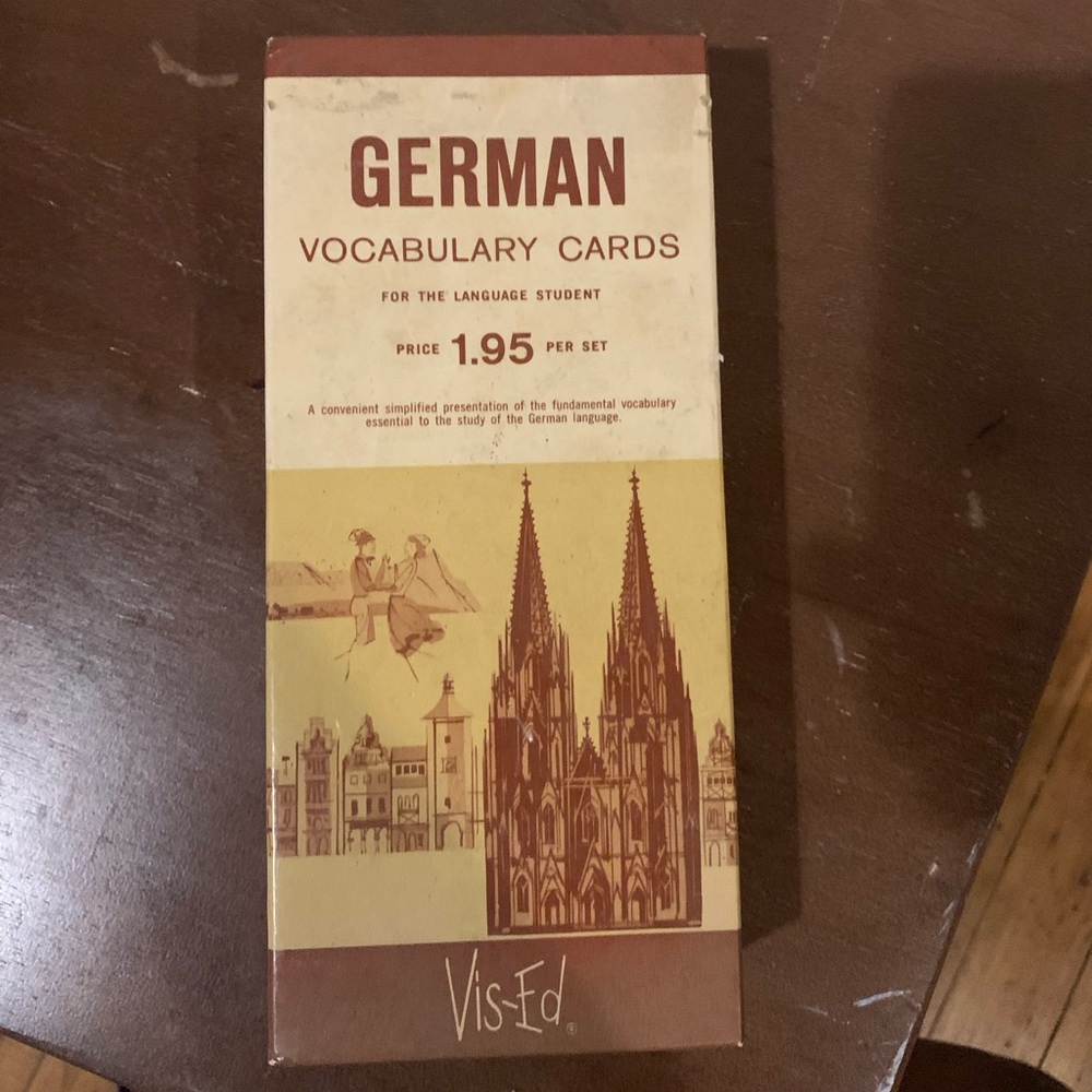 German vocabulary card deck Vintage